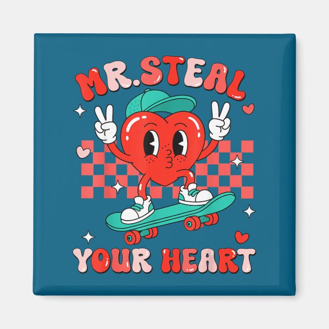Íman Mr Steal Your Heart For Boys Toddlers Valentine's  (Frente)