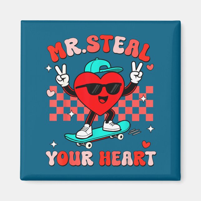 Íman Mr Steal Your Heart For Boys Toddlers Valentine's  (Frente)