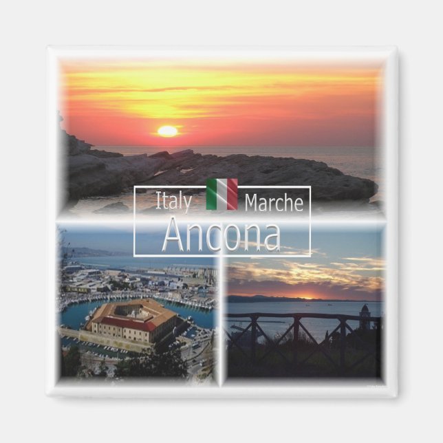 Íman MRC028 ANCONA panorama sunset lazzareto, Fridge (Frente)