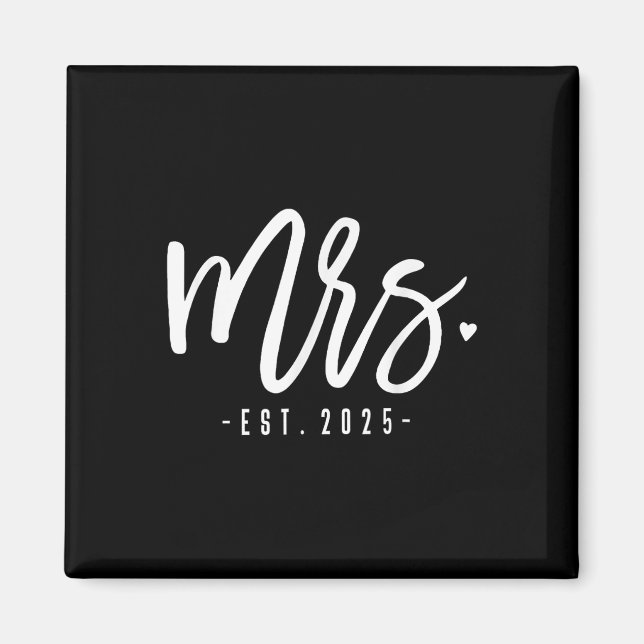Íman Mrs. Est. 2025 Just Married Wedding Couples Mr &am (Frente)
