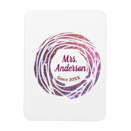 Íman Mrs name pink mauve border since year wedding brid