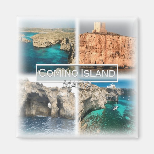Íman MT0014 Europa, Malta, Comino, geladeira (Frente)