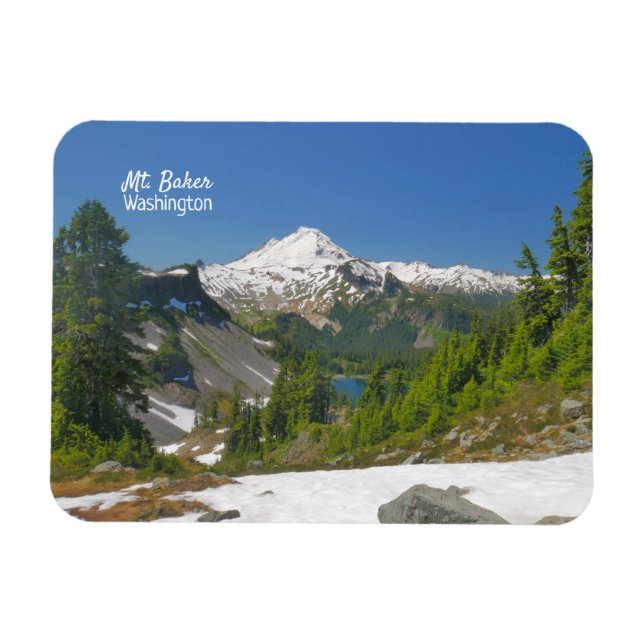 Íman Mt. Baker Washington Flexible Photo Magnet (Horizontal)