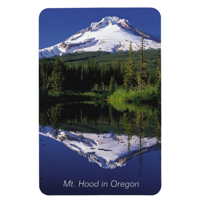 Íman Mt. Hood, e seu reflexo no lago em 4"x6" (Vertical)