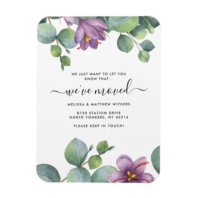 Íman Mudamos de endereço para Greenery Eucalyptus (Vertical)