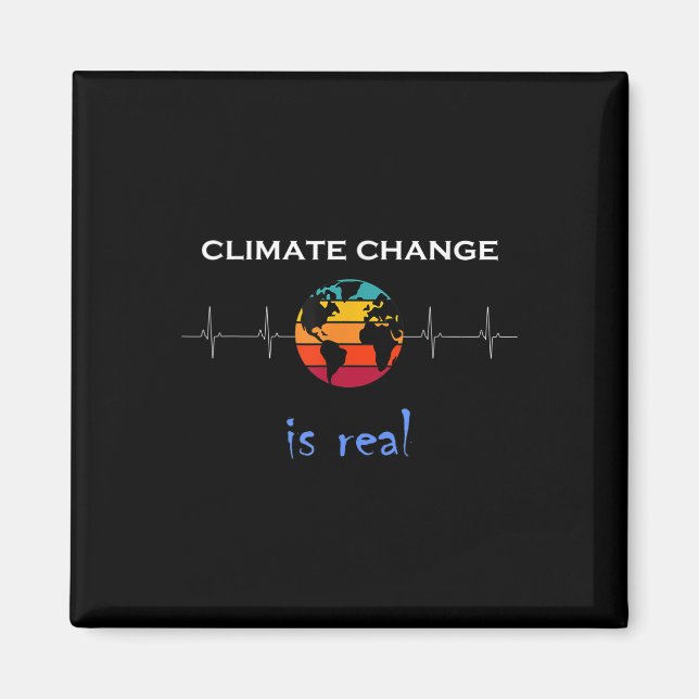 Íman Mudança Climática É Real Para a Proteção Ambiental (Frente)