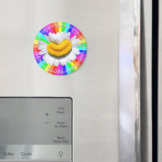 Íman “Muitas Cores Uma Luz” Camomila Sorridente Arco-ír