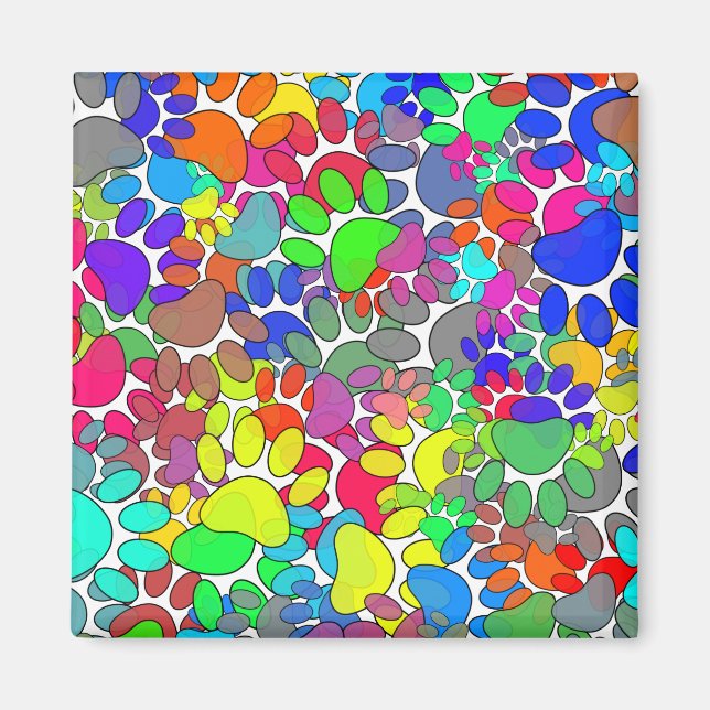 Íman Muitas Impressões De Pata De Cães Por Toda Parte (Frente)