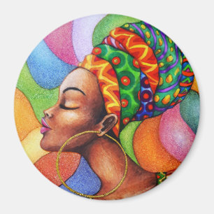 Íman Mulher africana com Tecido tradicional de cera