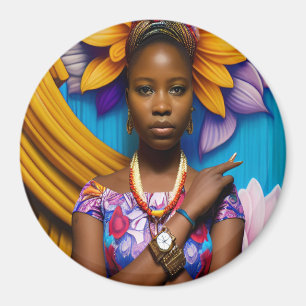 Íman Mulher africana linda com um relógio
