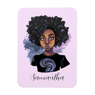 Íman Mulher Afro-Americana Personalizada