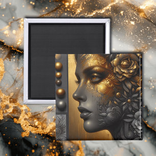 Íman Mulher Bonita em Ouro Etéreo