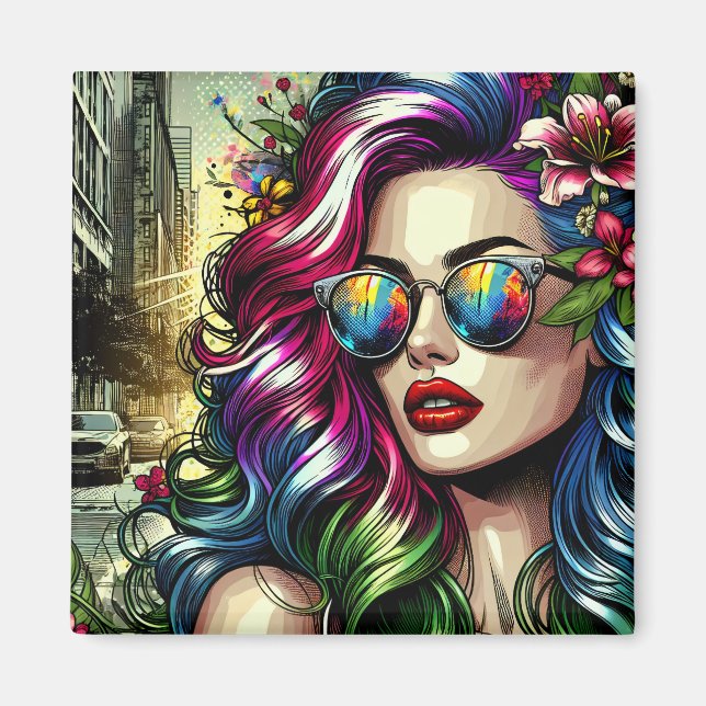 Íman Mulher Bonita na Cidade (Frente)