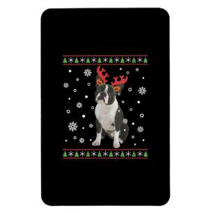 Íman Mulher Boston Terrier Xmas Ugly Christmas Sweater