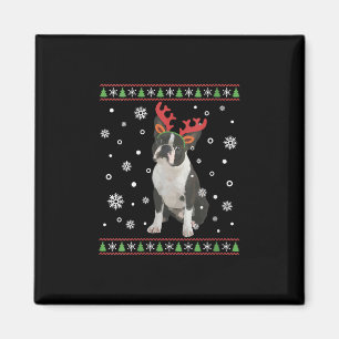 Íman Mulher Boston Terrier Xmas Ugly Christmas Sweater