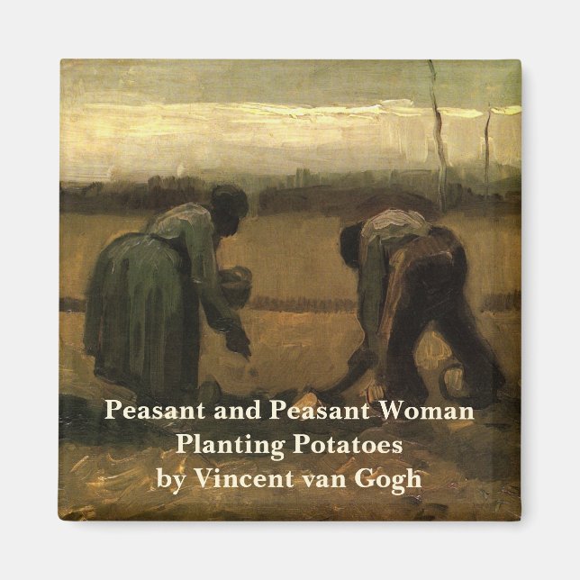 Íman Mulher Camponesa Plantando Batata por Vincent van  (Frente)