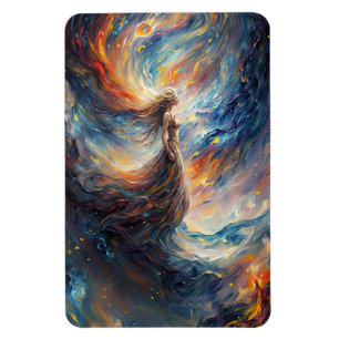 Íman Mulher Celestial em Fiery Cosmos Art