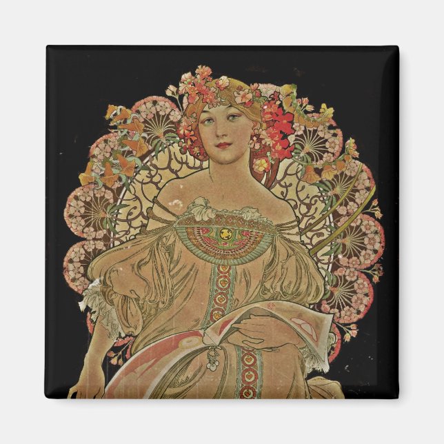 Íman Mulher Champanhe de Preto (Frente)