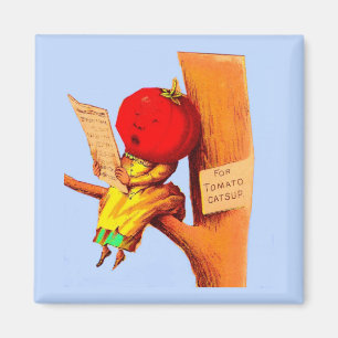 Íman Mulher-chefe de tomate com cartão vitorioso