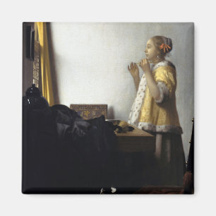 Íman Mulher com a colar da pérola por Johannes Vermeer