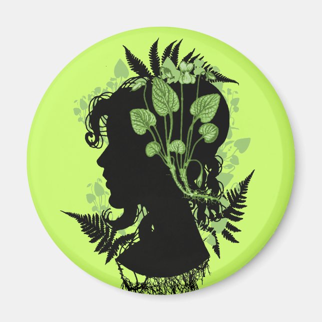Íman Mulher com Folhas e Vinhas (Frente)
