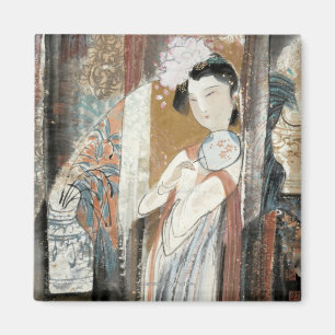 Íman Mulher com gancho de cabelo floral