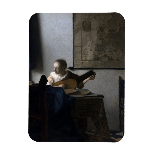 Íman Mulher com Lute Johannes Vermeer (Vertical)
