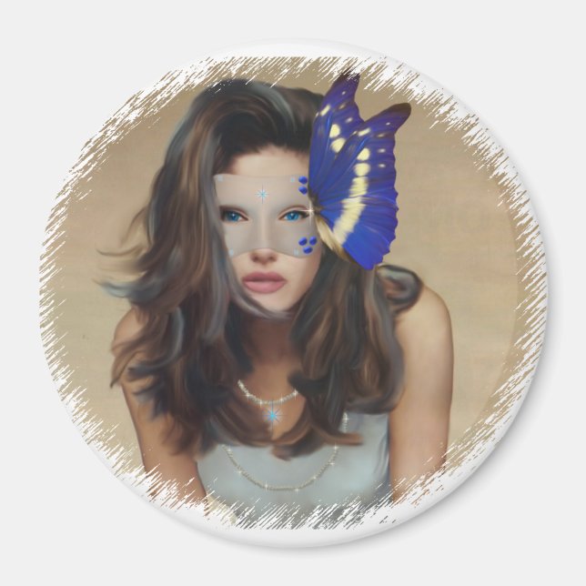 Íman Mulher com máscara de borboleta (Frente)