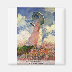 Íman Mulher Com Parasol Estudada Por Claude Monet