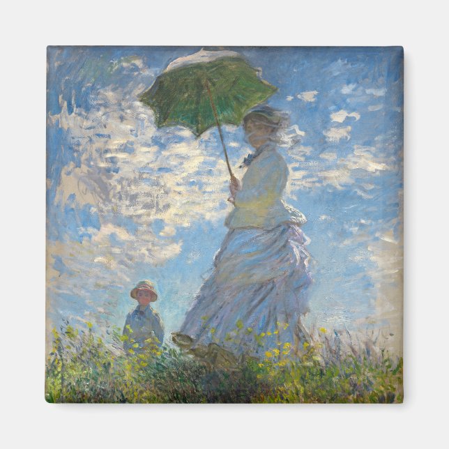 Íman Mulher com Parasol - Madame Monet e seu filho (Frente)