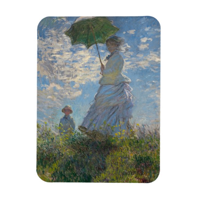 Íman Mulher com Parasol - Madame Monet e seu filho (Vertical)