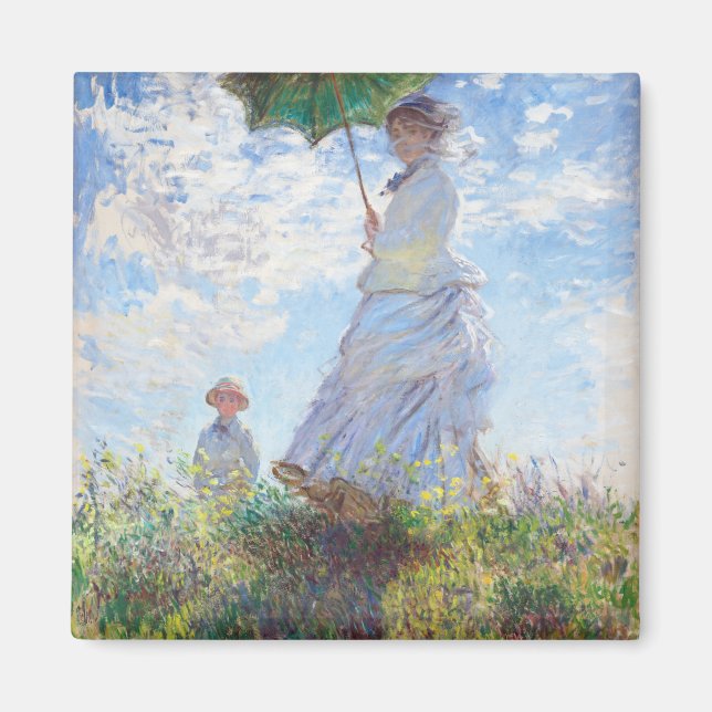 Íman Mulher com Parasol por Claude Monet (Frente)
