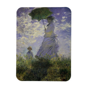 Íman Mulher com Parasol por Claude Monet, Vintage Art