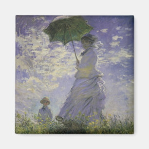 Íman Mulher com Parasol por Claude Monet, Vintage Art