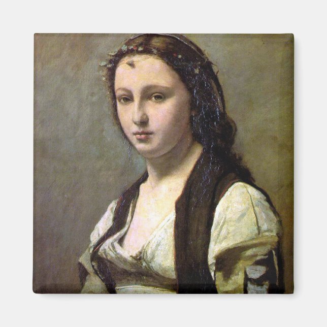 Íman Mulher com pérola, Camille Corot, 1868-1870 (Frente)