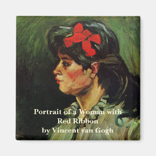 Íman Mulher com retrato de fita vermelha por Vincent va