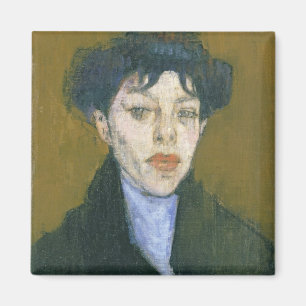 Íman Mulher com um lenço azul, c.1912 (óleo em canvas
