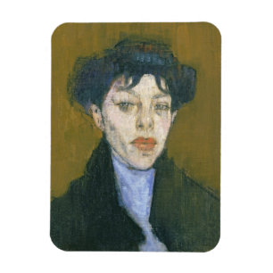 Íman Mulher com um lenço azul, c.1912 (óleo em canvas