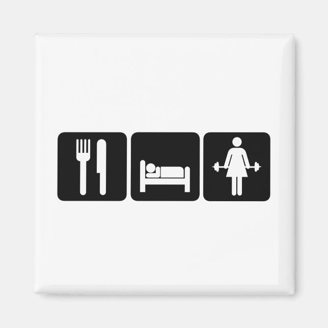 Íman Mulher Coma Sleep Levantar Pesos (Frente)