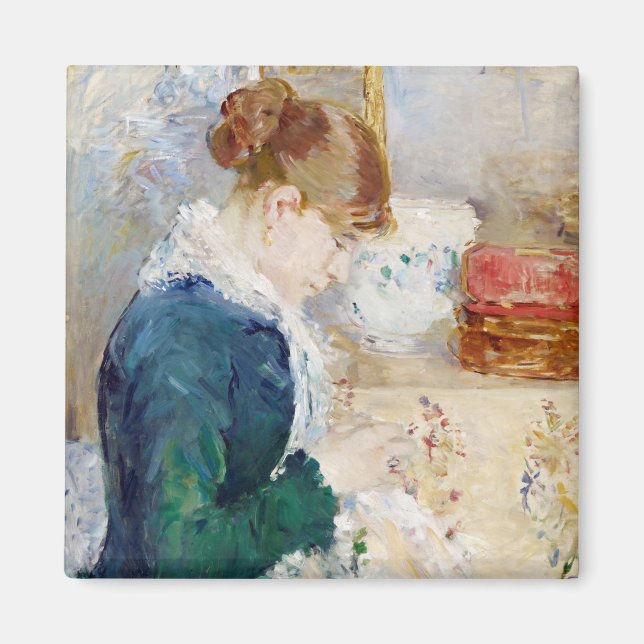 Íman Mulher costurando, Berthe Morisot (Frente)