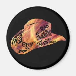 Íman Mulher Cowboy Cowboy Chapéu Magro Cor Arte Leve