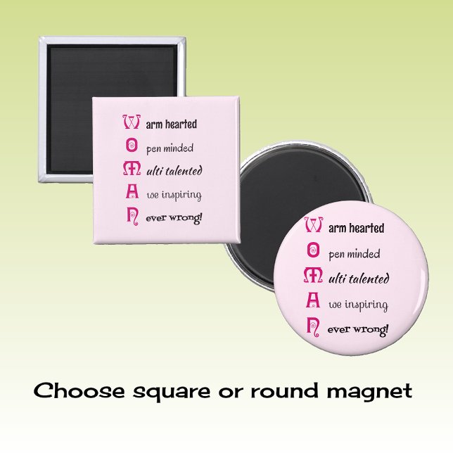 Íman MULHER de autoestima, rosa inspirador (Criador carregado)