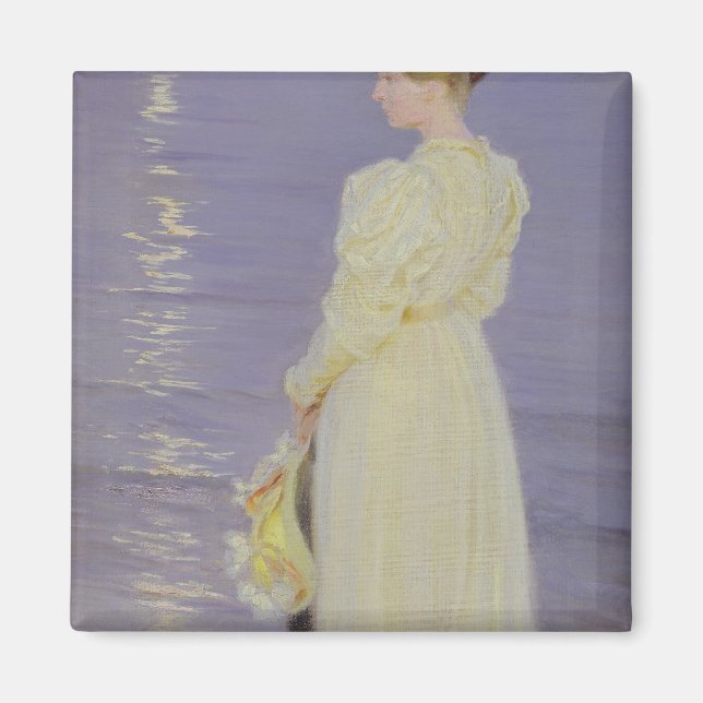 Íman Mulher de branco em uma praia, 1893 (Frente)