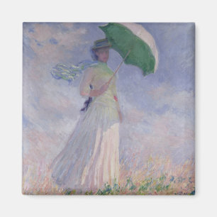 Íman Mulher de Claude Monet   com um parasol girado
