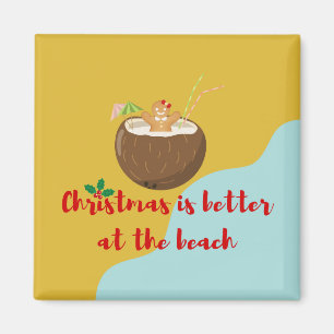 Íman Mulher de gengibre de Natal na praia