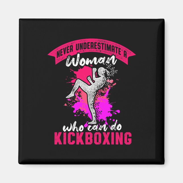 Íman Mulher de Kickboxing Treino de Kick Boxing  (Frente)
