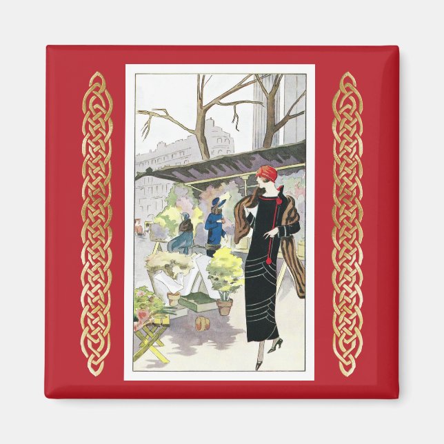 Íman Mulher de vestido preto (1924) (Frente)