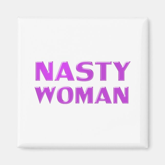 Íman "Mulher desagradável" branca roxa (Frente)