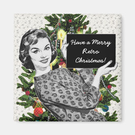 Íman Mulher dos anos 50 com sinal de Natal