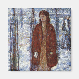 Íman Mulher Elegante (inverno de neve de 1918 em Nova I